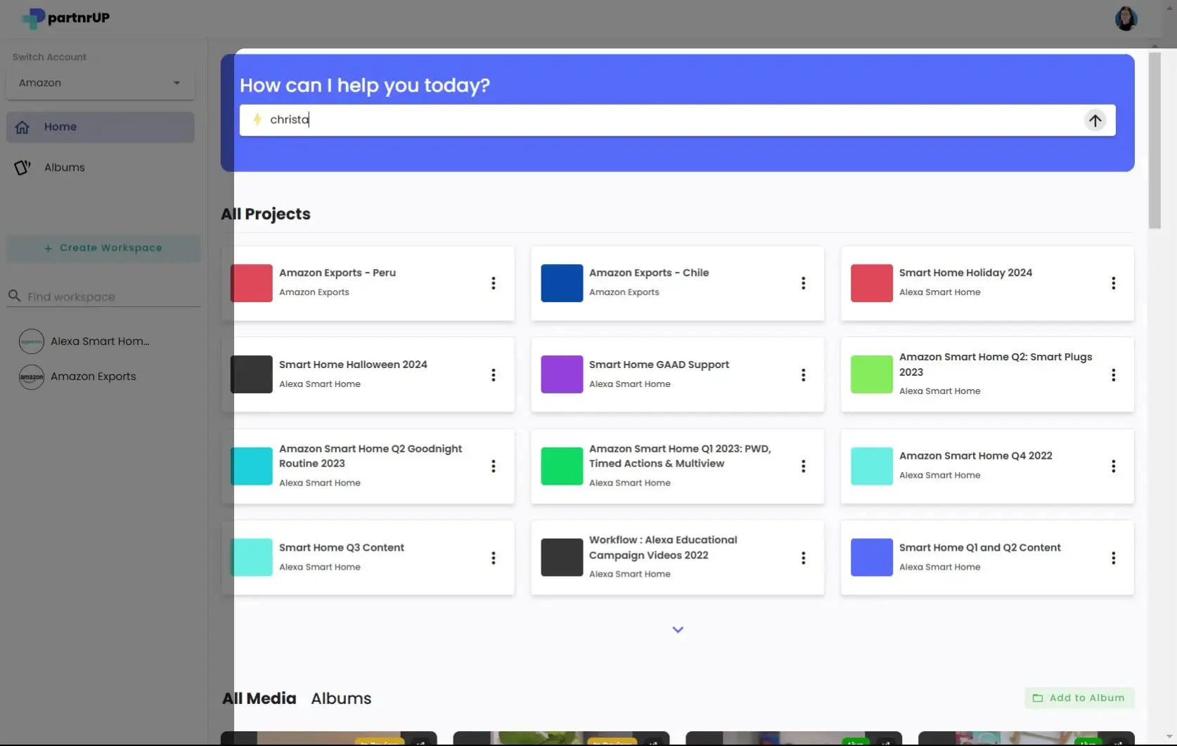 gen.video Content Management dashboard showing project listings and workspace navigation.