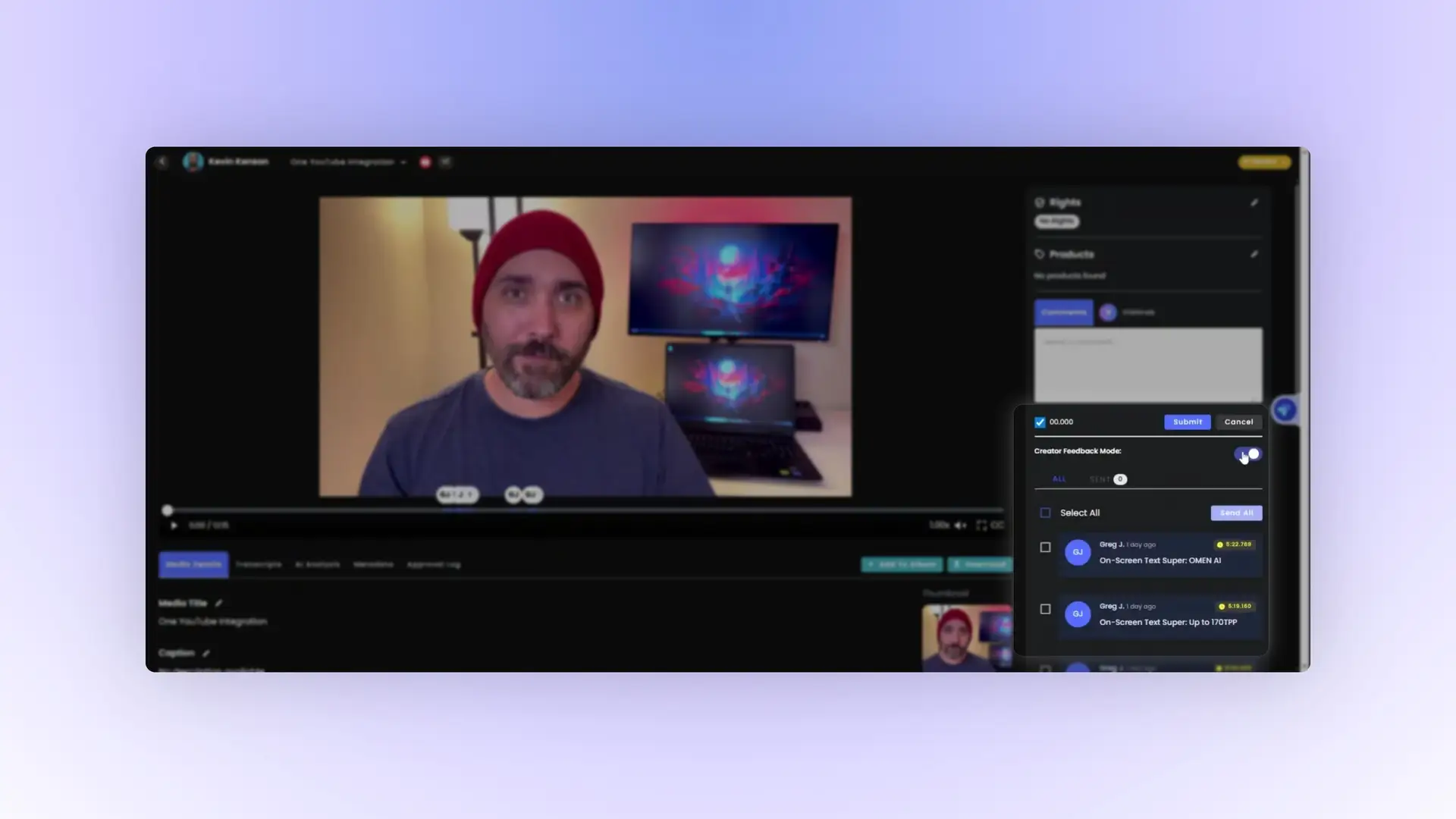 gen.video platform video review interface for managing influencer partnerships.
